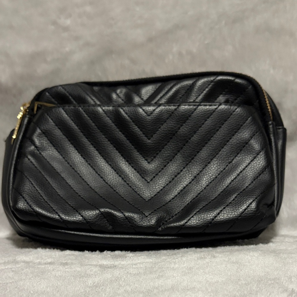 SWAPPED - Black Quilted Leather Hip Pack / Bag